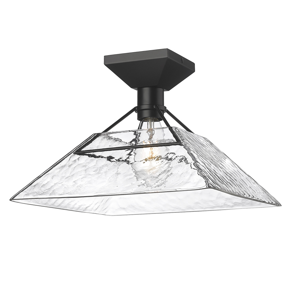 Golden Lighting Kepler 1-light Semi-Flush Mount in Matte Black